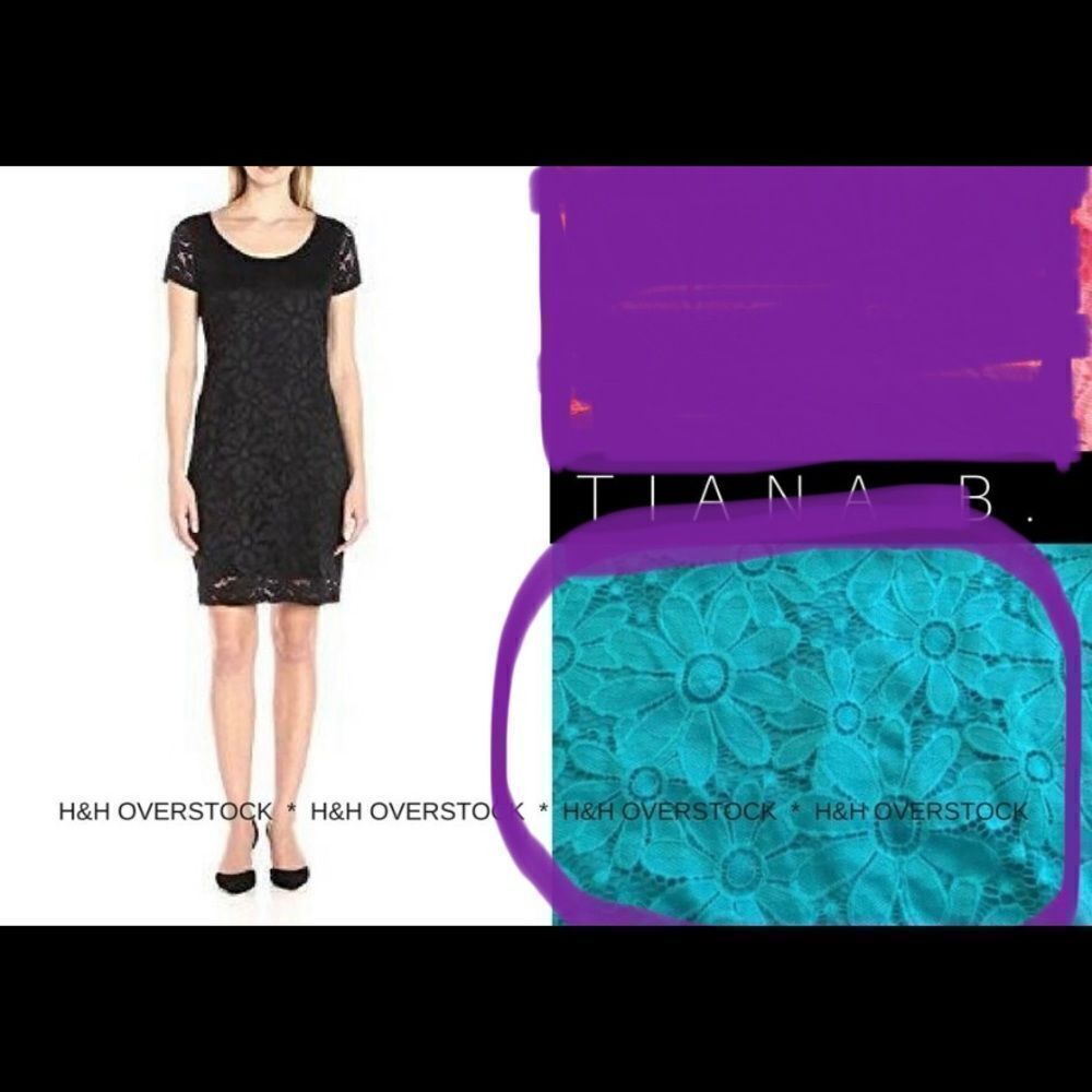 Tiana B. turquoise lace sheath midi. NWT. Medium